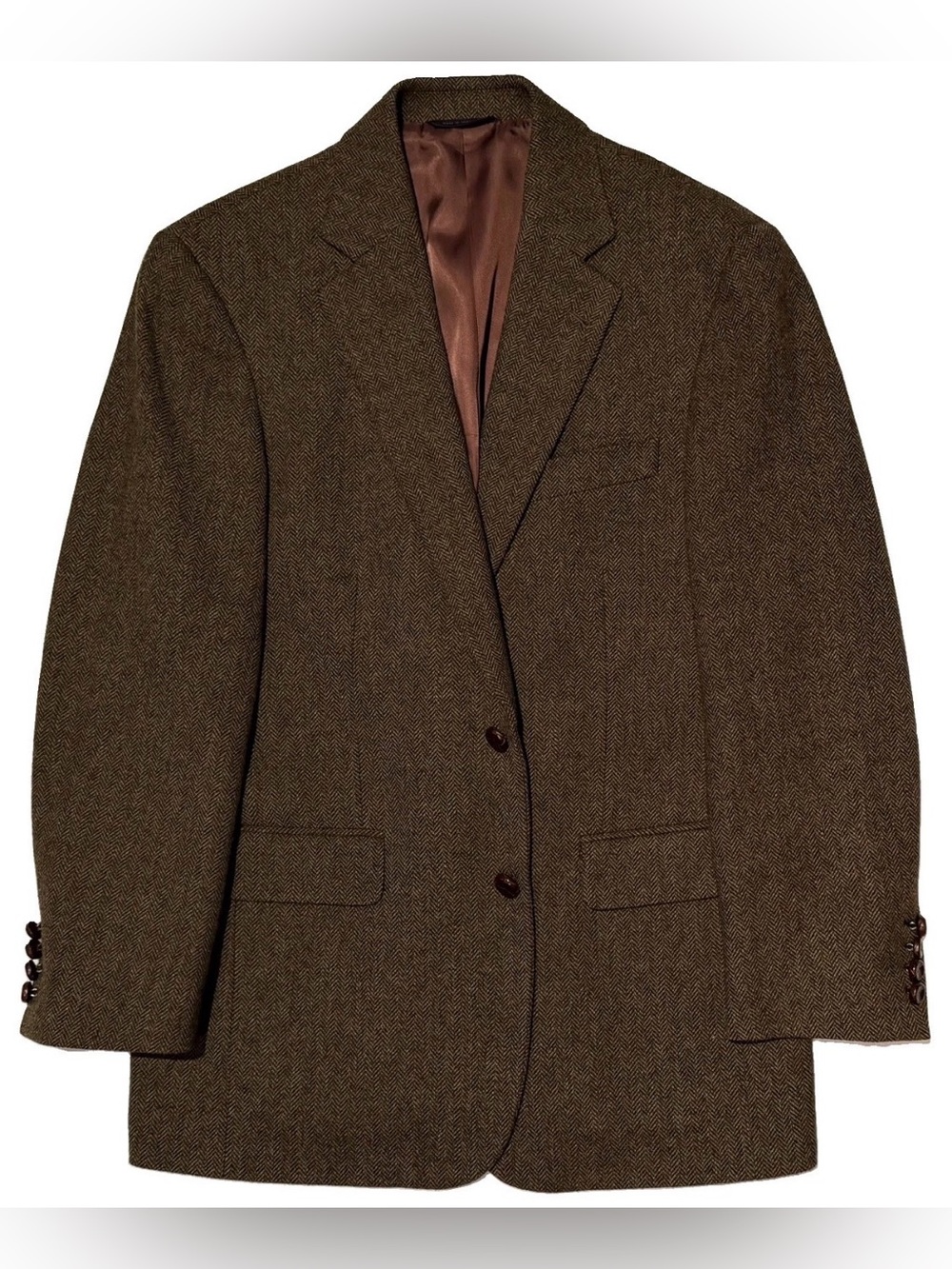 $898 BROOKS BROTHERS TWEED SPORT COAT JACKET 40R 40R 42R LEATHER BUTTONS 1818